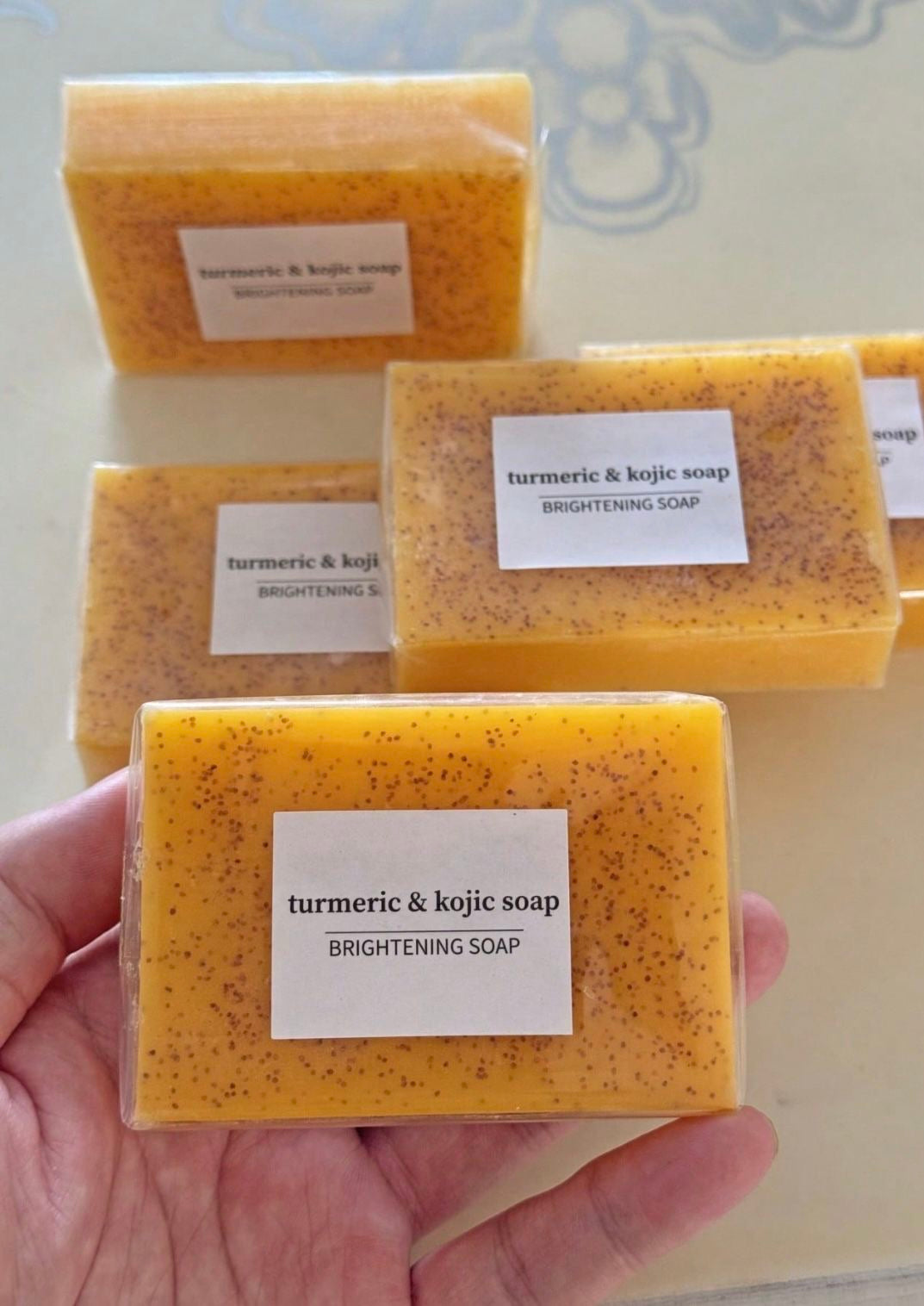 Kojic acid and tumeric soap